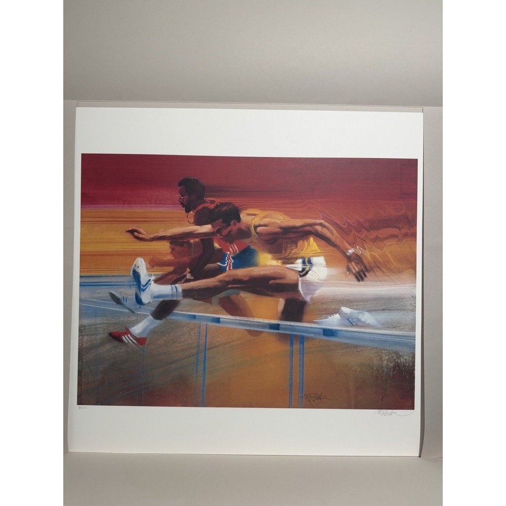 VTG Limited edition lithograph, Hurdlers, 1983‎ Olympics, Robert Peak 99/550